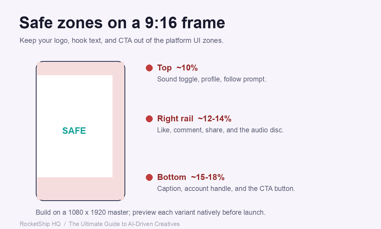 Safe zones on a 9:16 frame