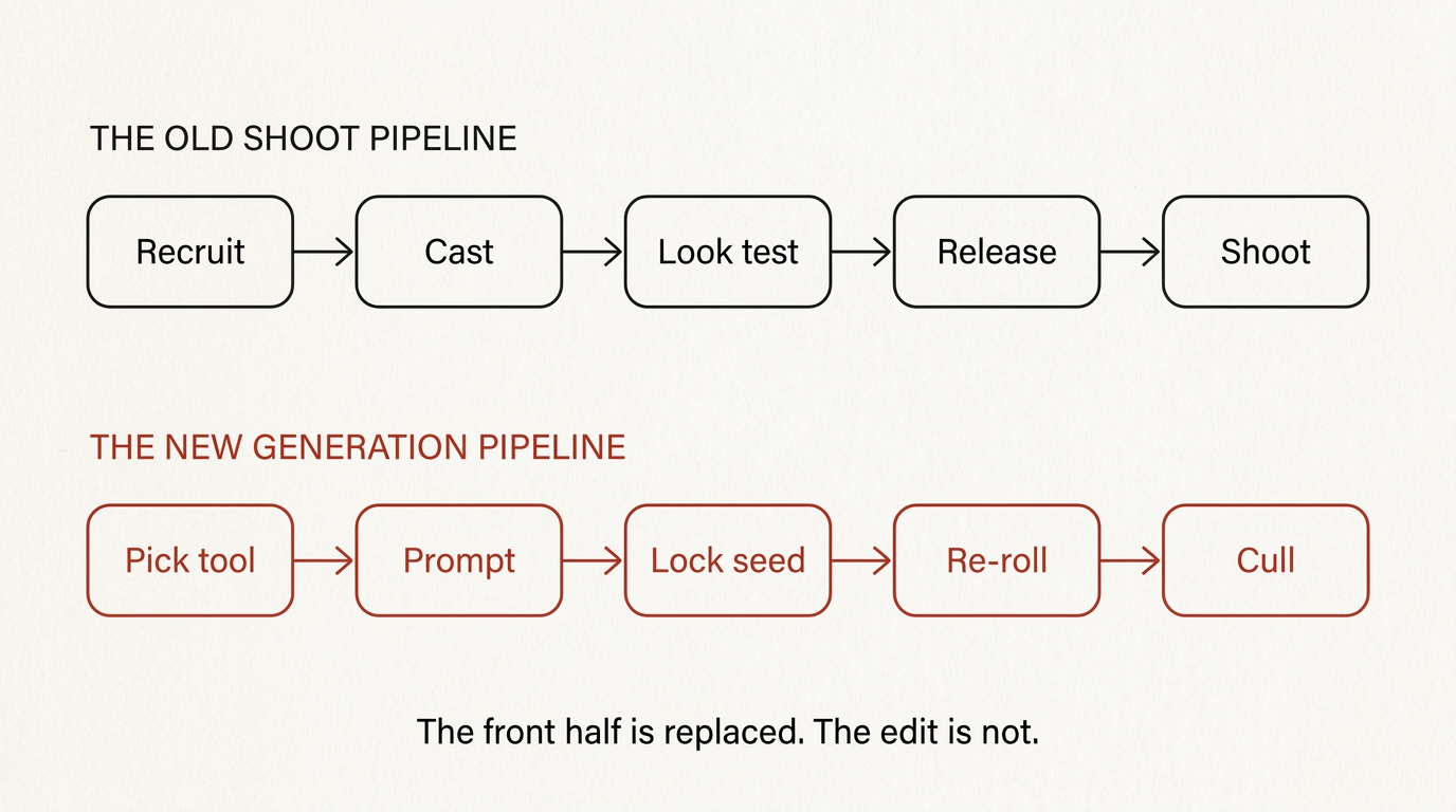 The old shoot pipeline compared with the new generation pipeline