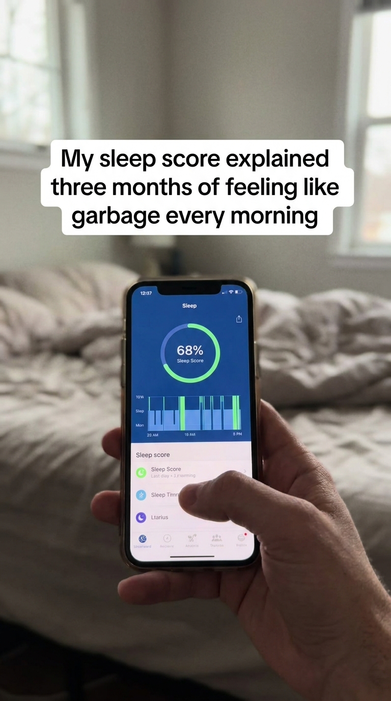 A first frame with a single lived-in overlay line that opens a curiosity loop, app screen visible underneath
