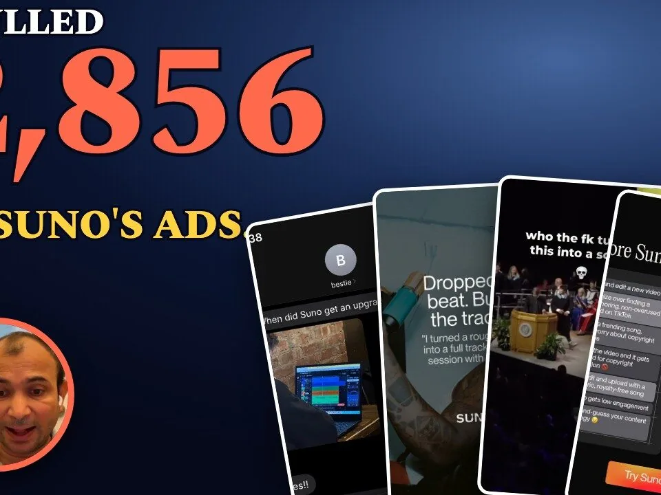 I pulled 2,856 of Suno's ads